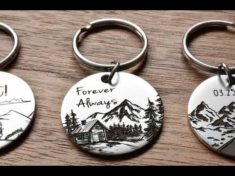 Personalized mountain keychains