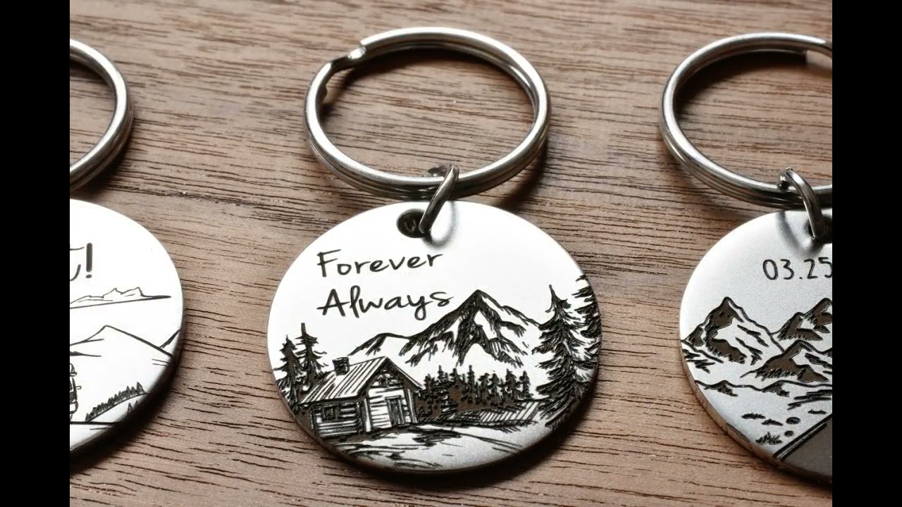 Personalized mountain keychains