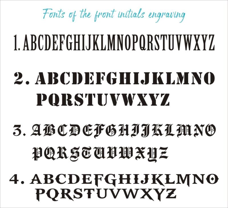 font for front side engraving