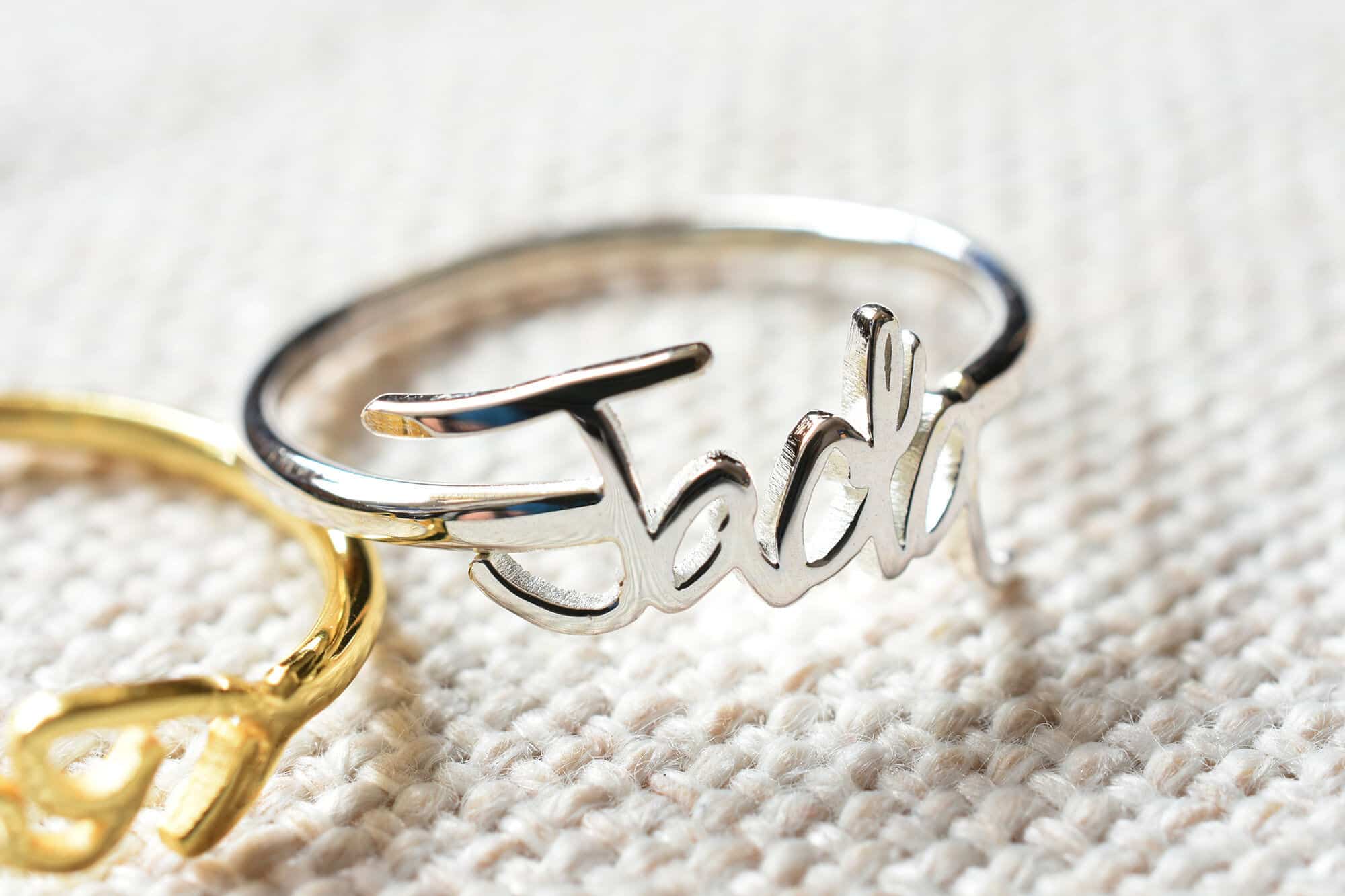 Personalized Adjustable Name Ring - Gold Plated | Free Shipping- The  Precious Gifts