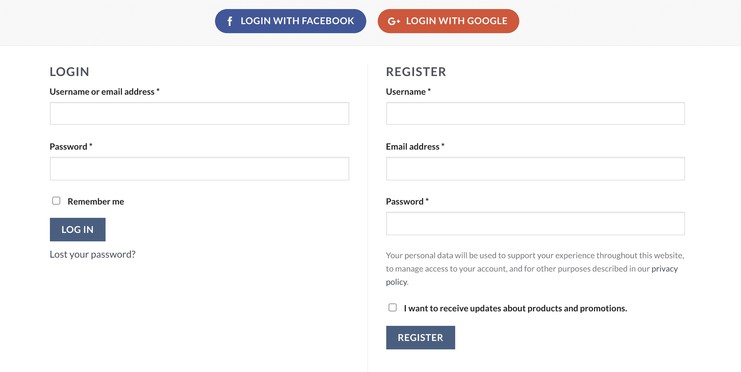 Social login