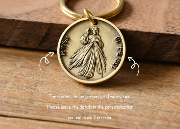 Bible Scripture Keychain 5 Front Side Engraving