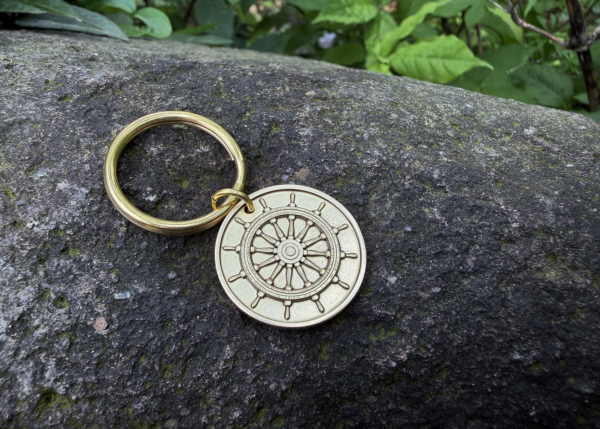 Ship wheel keychain